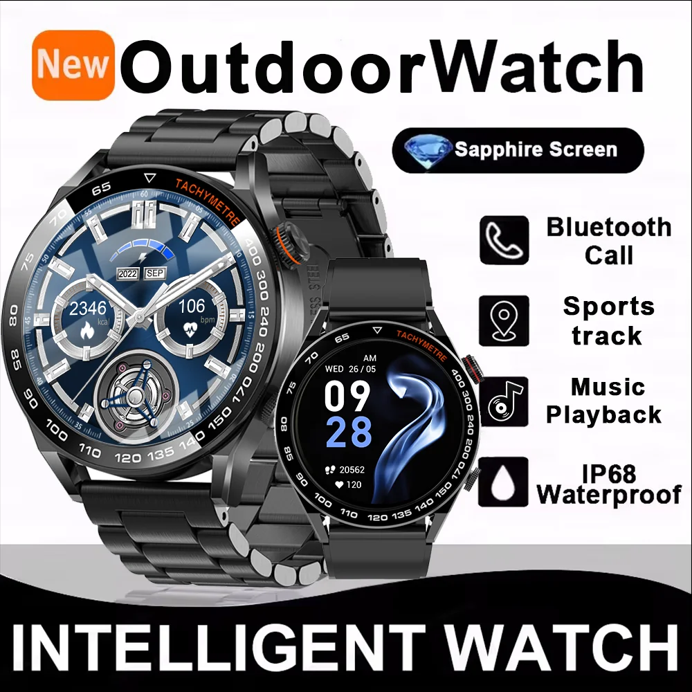 

DAORKOW 2025 Новые уличные военные спортивные умные часы для мужчин и женщин с воспроизведением сердечного ритма и музыки IP68 Водонепроницаемые умные часы с BT-вызовом.