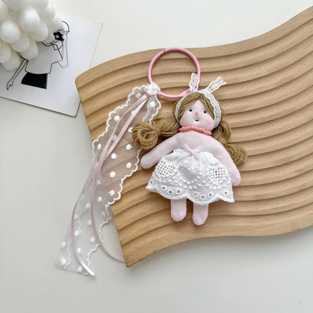 Fashion Princess Girl Shaped Girl Keyrings with Lace Florals Dress Car Pendant Girl Shaped Bag Ornament Bag Bag
