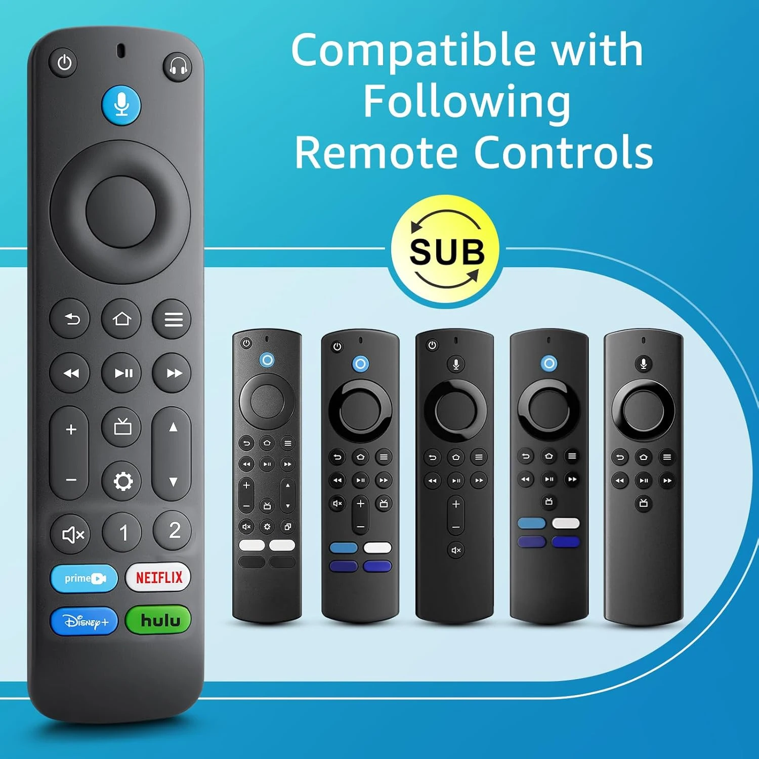 جهاز تحكم عن بعد صوتي بديل لـ Fire TV Stick/TV Cube ومتوافق مع أجهزة التلفاز الذكية Insignia/Toshiba/Pioneer Fire #3