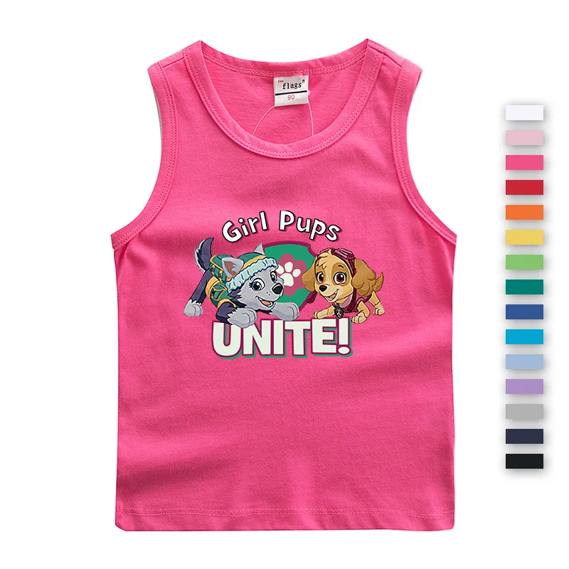 Paw Patrol Cotton T-shirt for Chlidren Girl Clothes Spin Master Vest Kids Clothing for Boys Tops Anime Printed Fashionable Tees