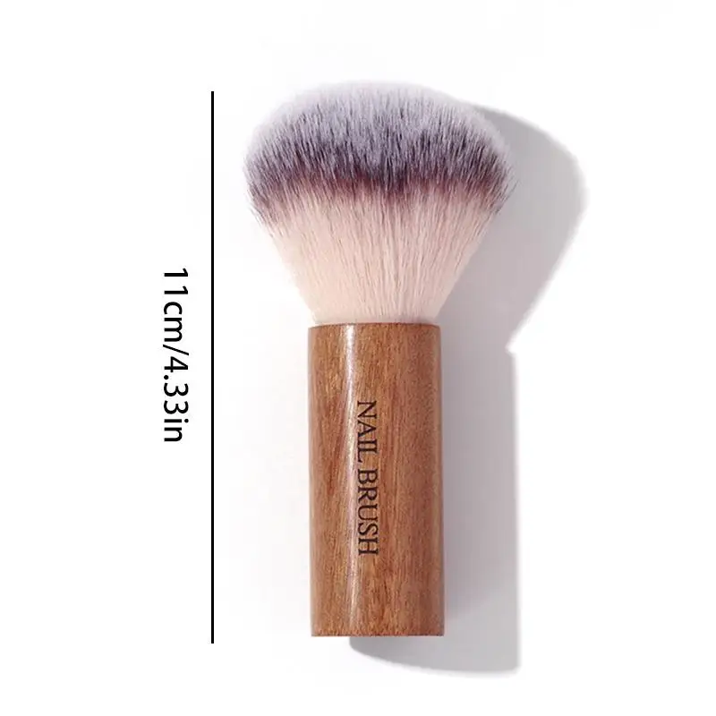 Brosse professionnelle pour Nail Art, Style rétro, manche rond en bois, nettoyage de la poussière, brosse de maquillage, accessoires de manucure, équipement, 1 pièce