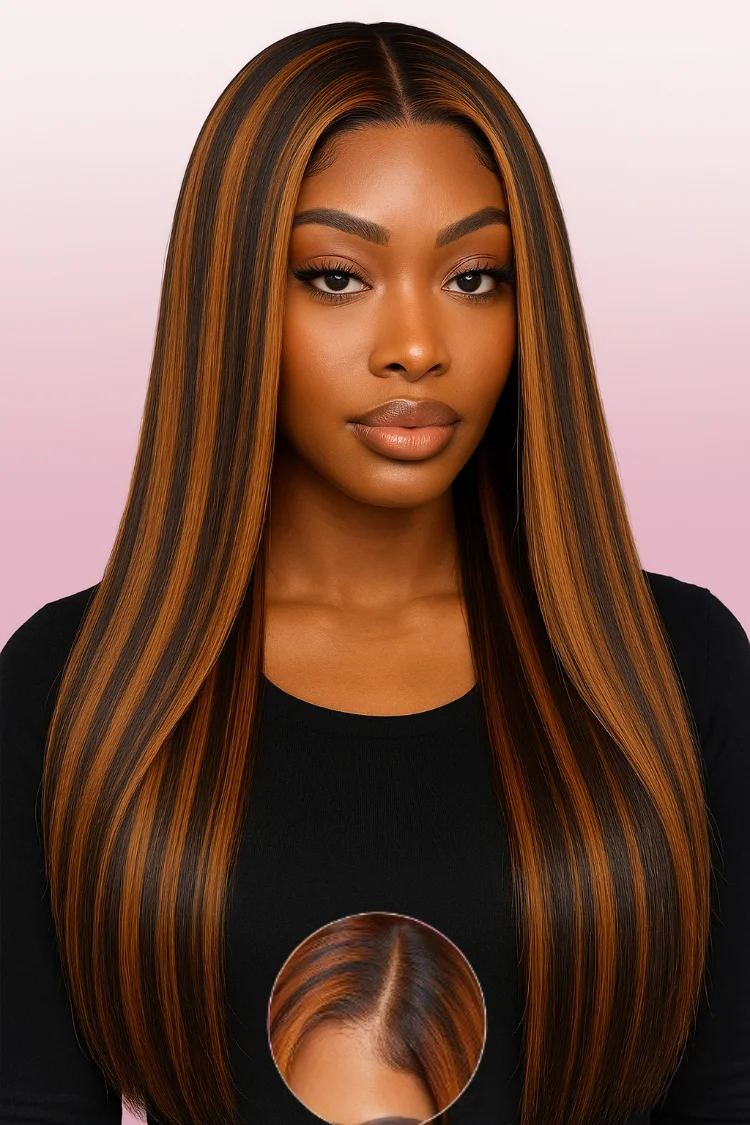 200 الكثافة أومبير الزنجبيل براون خصلات الشعر المستعار الإنسان 5x5 الجبهة الدانتيل إغلاق غلويليس الباروكات الملونة العظام شعر طبيعي مفرود قبل قطع شعر مستعار