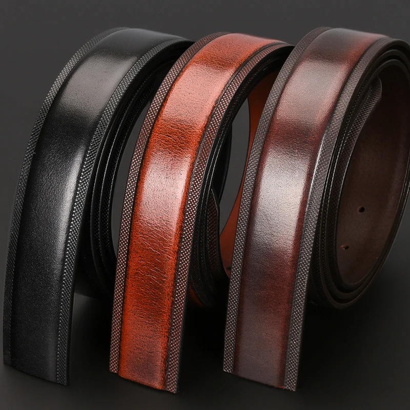 Men's genuine leather and pure cowhide personalized edging unbuttoned men's belt belt strap one belt