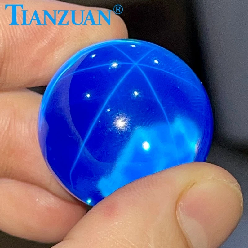 Hot Sale 30mm ball shape Synthetic Blue Star Sapphires Gems Corundum Stone Loose Stone For Jewelry Making