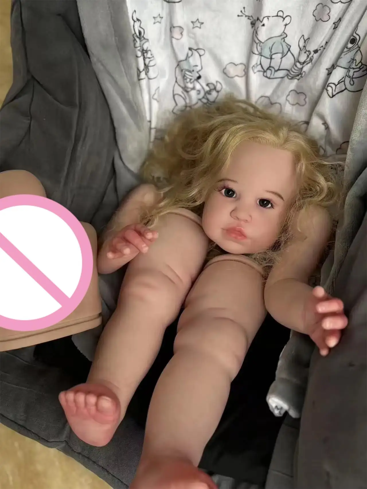 DLS Customized Limited Supply 29inch Reborn Baby Linh With Hand-Rooted Hair Finished Painted Doll With Cloth Body