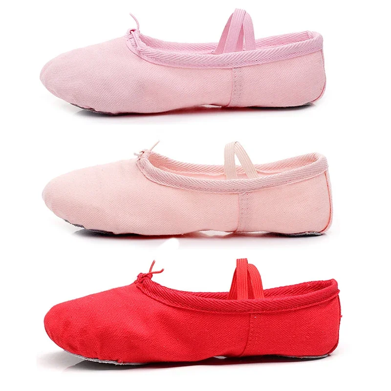 

Women Ballet Flats Girls Canvas Shoe Dance Shoes Soft Sole Dancing Shoes Children's Practice Woman Shoes Black Red Pink White