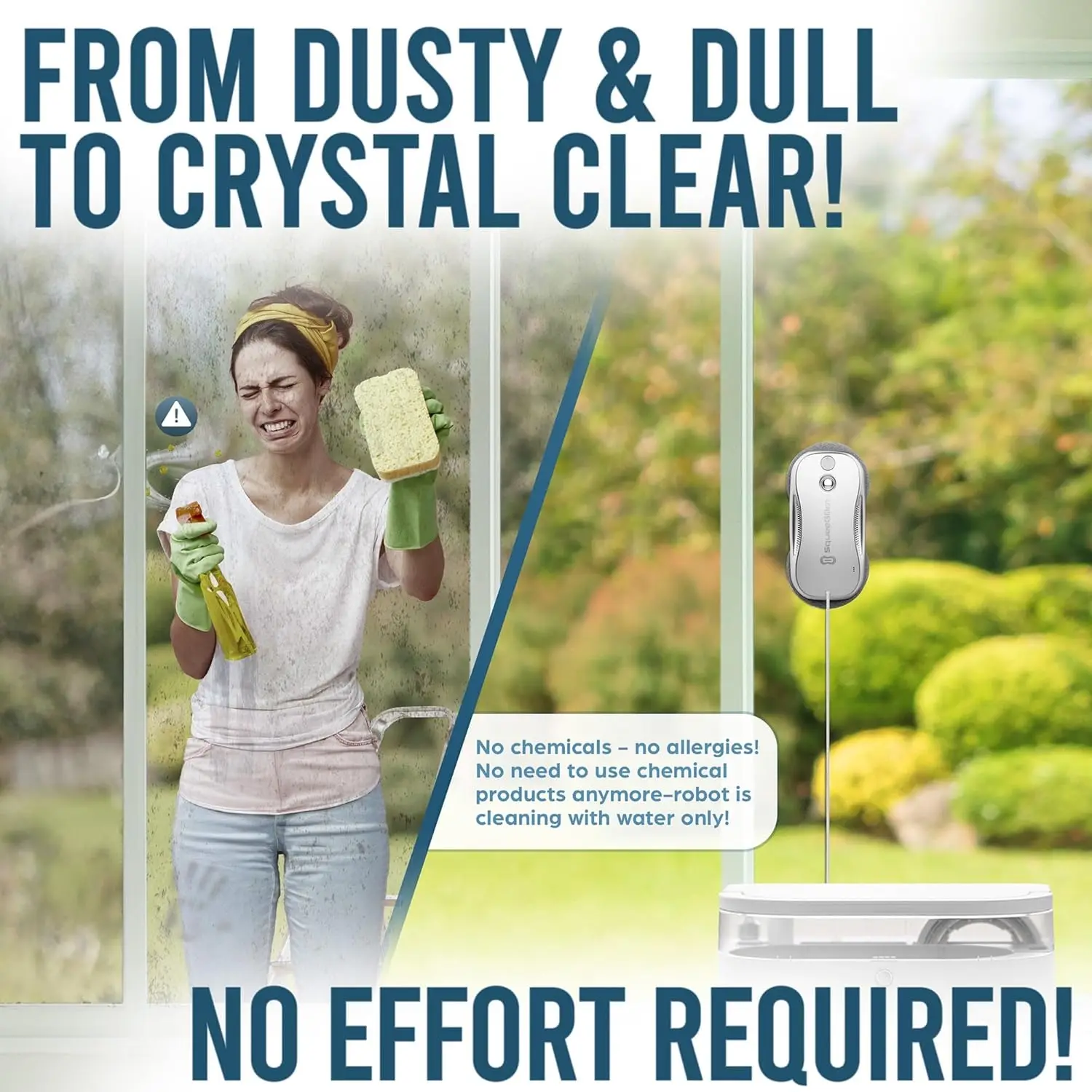 Cleaning Robot Ideal for Panoramic Windows, Tiles, Mirrors, Robot Windows Cleaner with Intelligent AI 5.0 Navigation, Electric W