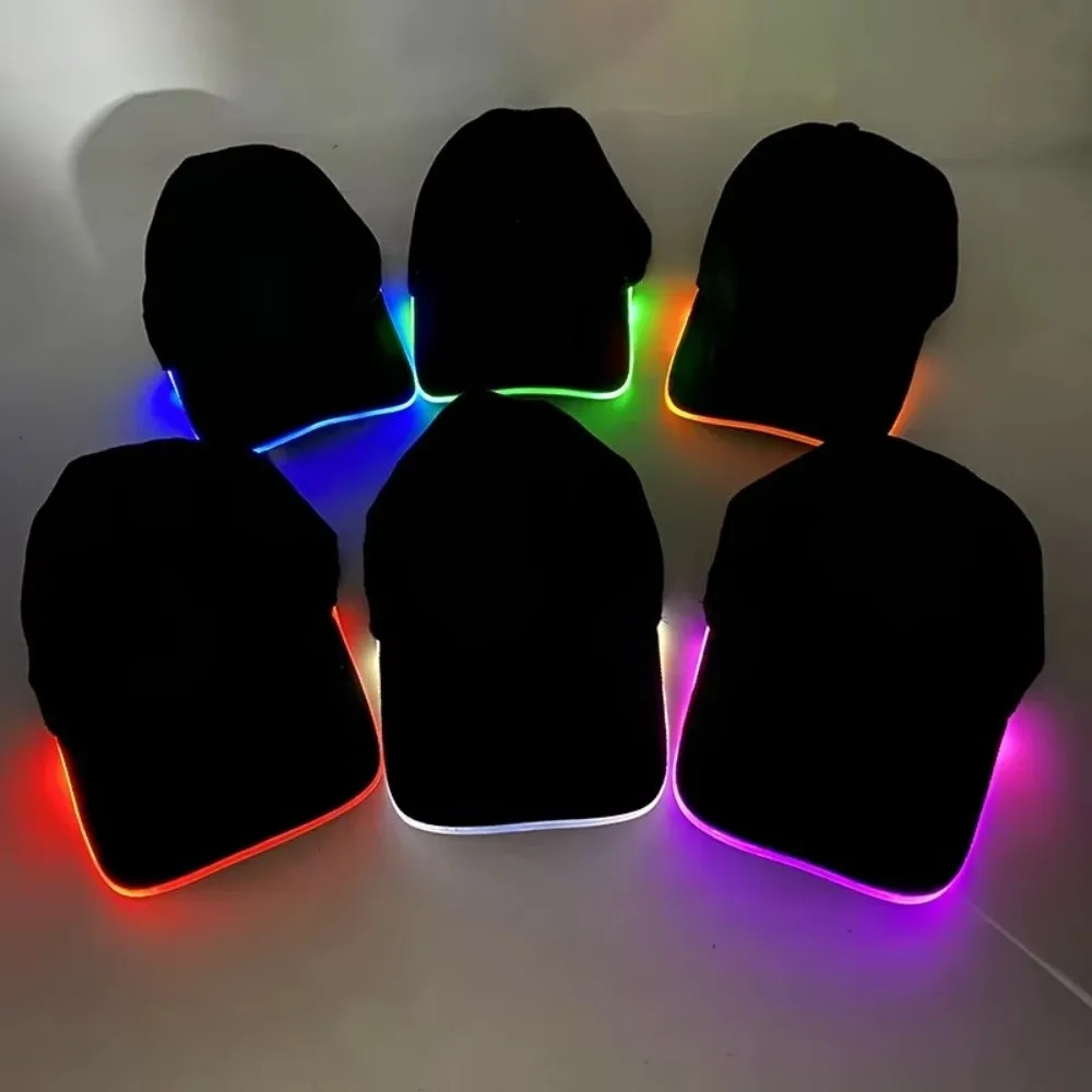 Adjustable LED Light up Baseball Hat Three Gears Sun Protection Glowing Light Cap Costumes Accessory Flashing Glow Hat