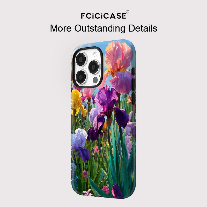 Fcicicase الصلب PC ماتي جراب هاتف آيفون 17 الهواء 16 15 14 13 12 برو ماكس زائد الأزهار ل Magsafe المغناطيسي للصدمات غطاء #5