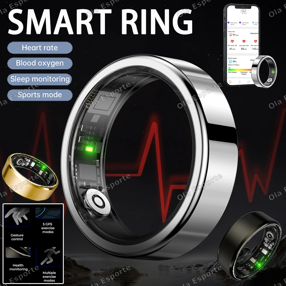 

Health Smart Ring Man Women Heart Rate Blood Oxygen Sleep Monitoring Outdoor Sports Smartring 5ATM&IP68 Waterproof Rings 2025