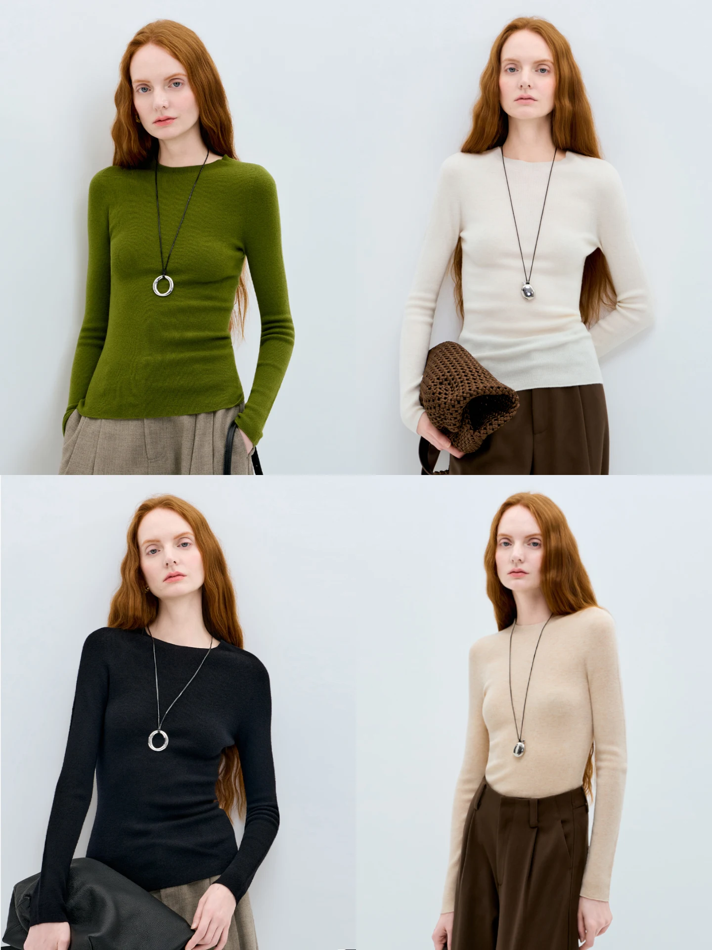 

Женский свитер LIMONN 00 из шерсти, круглый вырез, облегающий крой, мягкий, для повседневной носки, зимняя коллекция