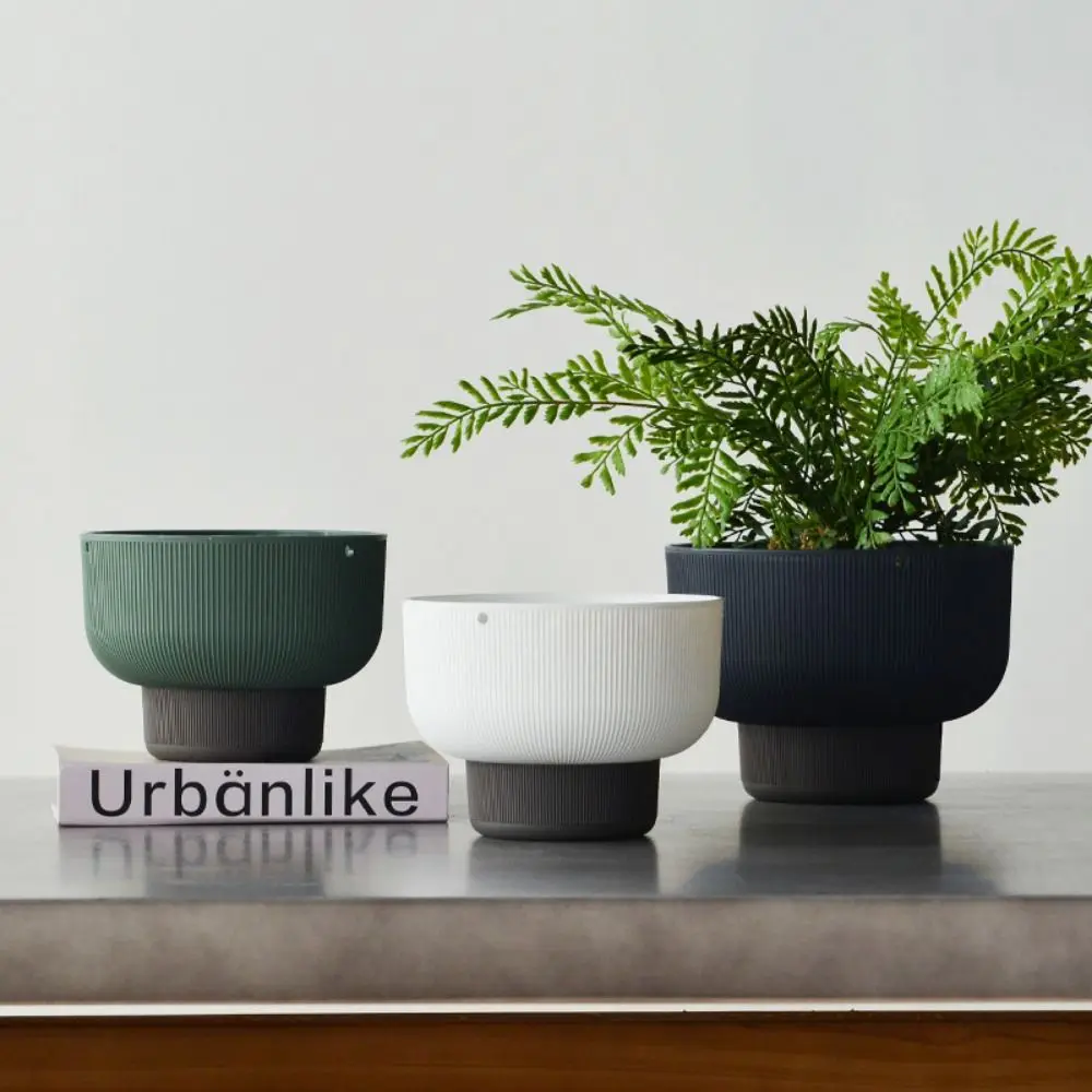 Self Watering Hanging Flower Pots White Green Grey Thickened Hanger Plant Basket Drainage Detachable Base Planter Outdoor Plants
