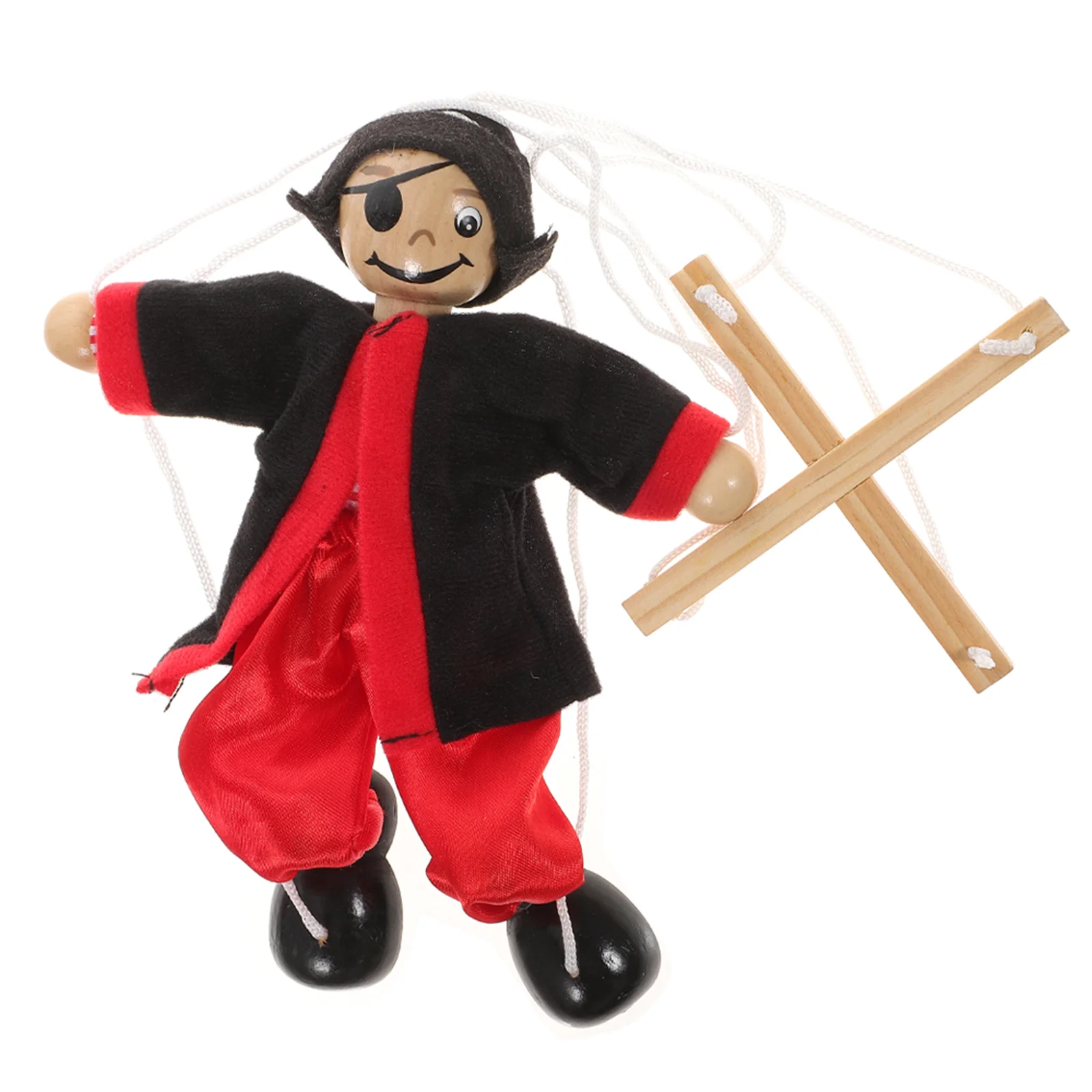 Wooden Marionette Parent-child Children’s Toys Clown Figurines Puppets for Kids