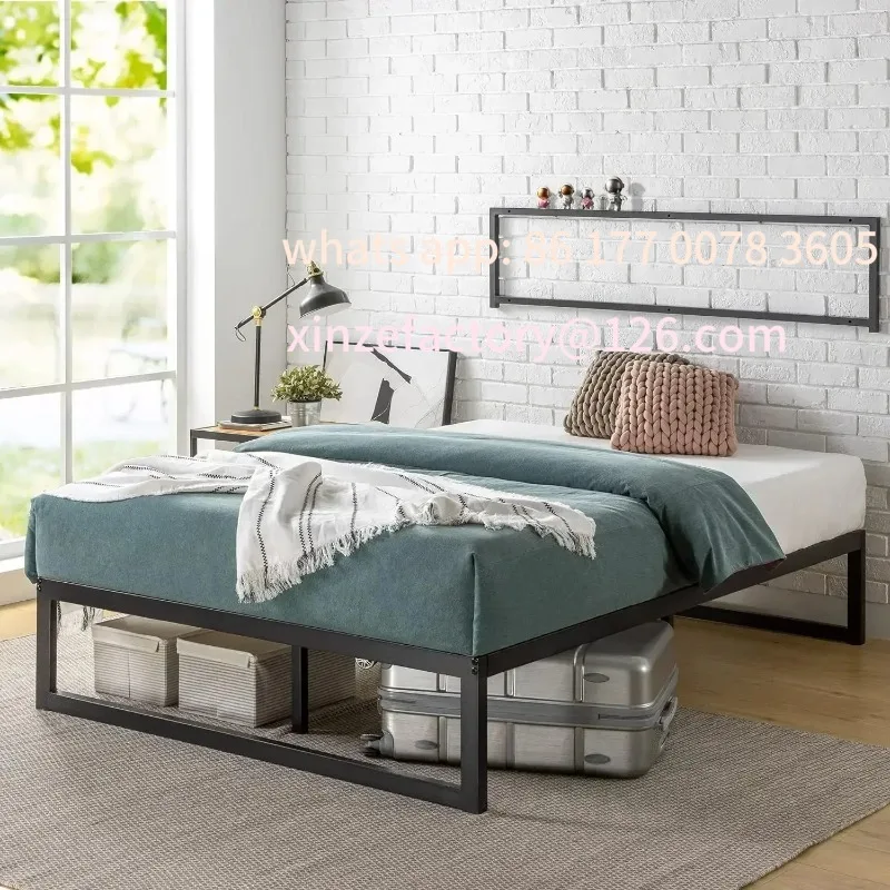 

Customizable Metal Platform Bed Frame / Mattress Foundation with Steel Slat Support / No Box Spring Needed / Easy Assembly