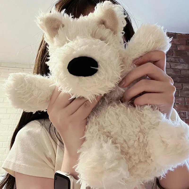 Cute Plush West Highland Dog Shoulder Bag Kawaii Fluffy Stuffed Toy Handbags Crossbody Bag Adorkable Kid Holiday Gifts