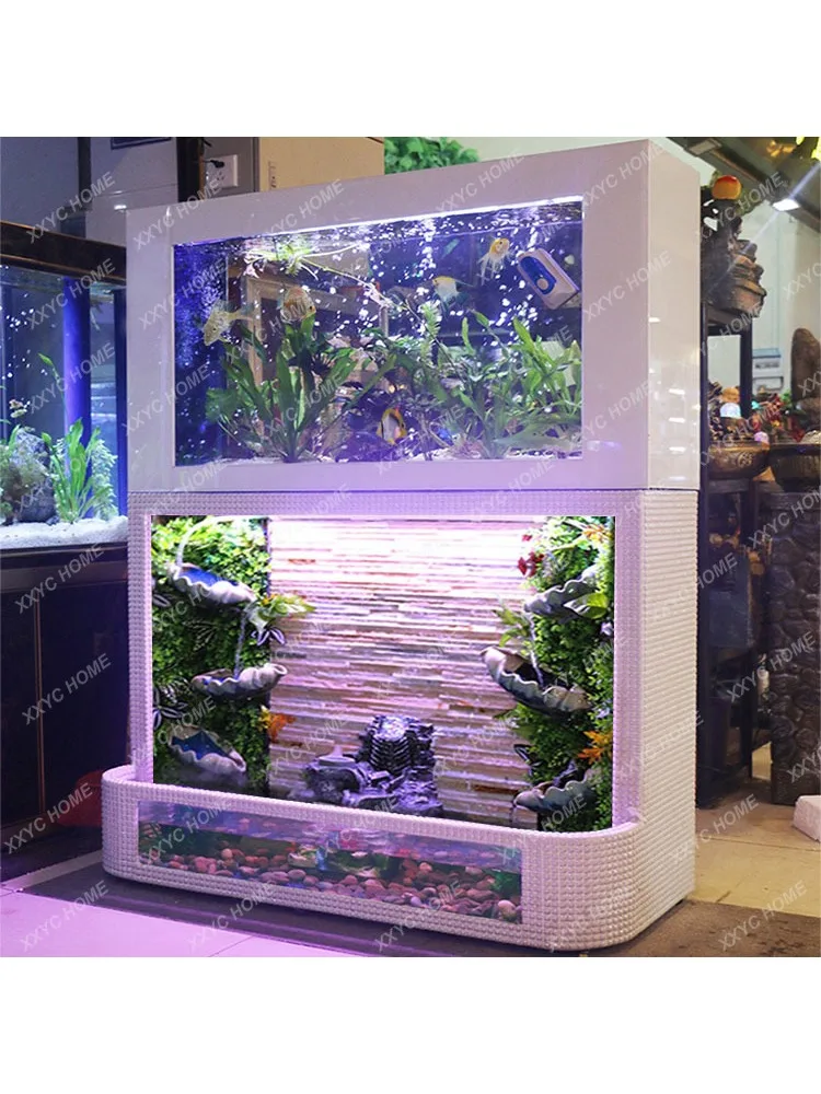 Water Curtain Wall Ecological Fish Globe Lazy People Free of Change Aquarium Glass Entrance