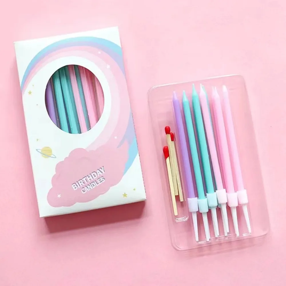 10/12pcs, Birthday Candles, Candy Color Birthday Party Photo Props, Rainbow Cake Decorations, Anniversary CakeCandles