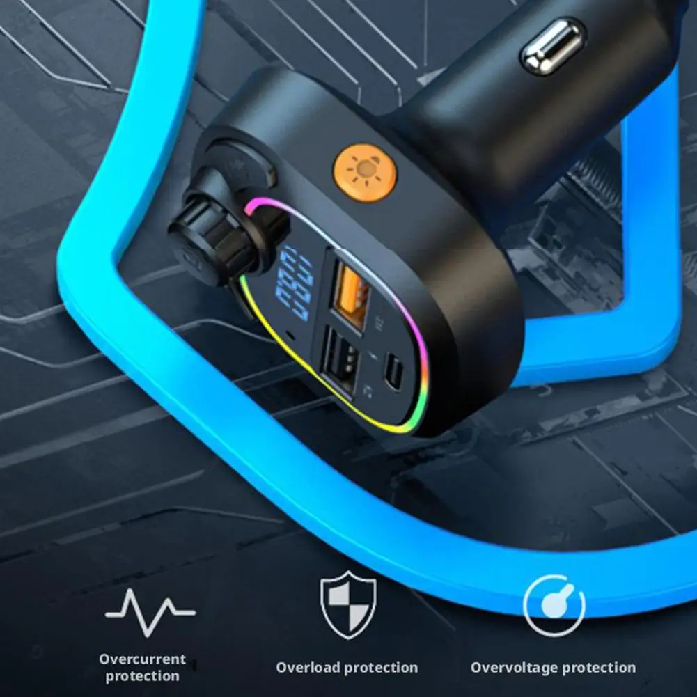 المزدوج USB نوع-C بلوتوث شاحن سيارة FM الارسال USB + Type-C 3.1A شحن سريع مكبر الصوت اللاسلكي مشغل MP3 محول الشحن