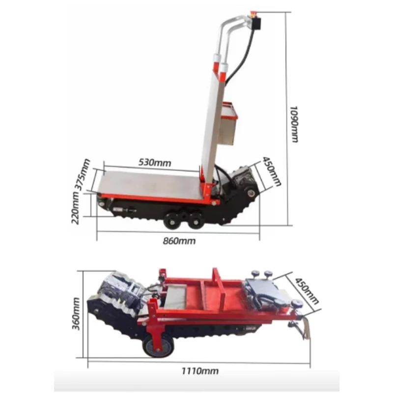 NEW Tracked Tank Electric Stair Climbing Vehicle 400KG Cargo Handling Cart Up and Down Stair Climber Hand Trolley