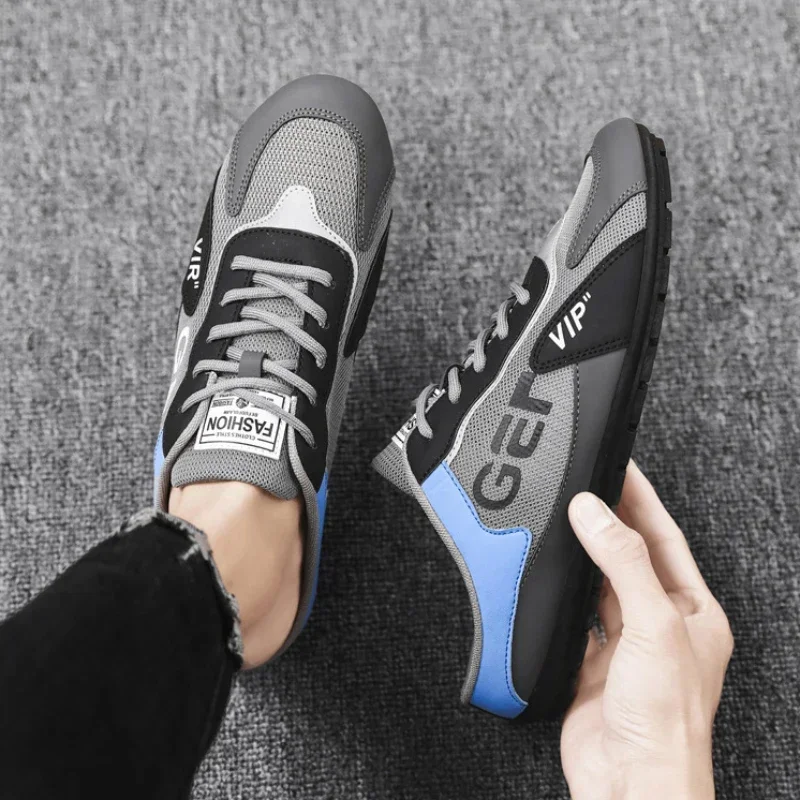 Chinelos Masculinos Trendy, Sapatos Baotou para Homens, Calçados Casuais Respiráveis de Verão, Tênis Vulcanizados, Sapatos Slip-on Masculinos