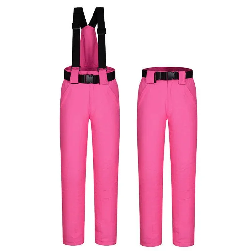 กางเกงหิมะสําหรับผู้หญิงกางเกงกันน้ํากันลมอบอุ่นกางเกงสกีกางเกงเอี๊ยมสโนว์บอร์ดฤดูหนาว