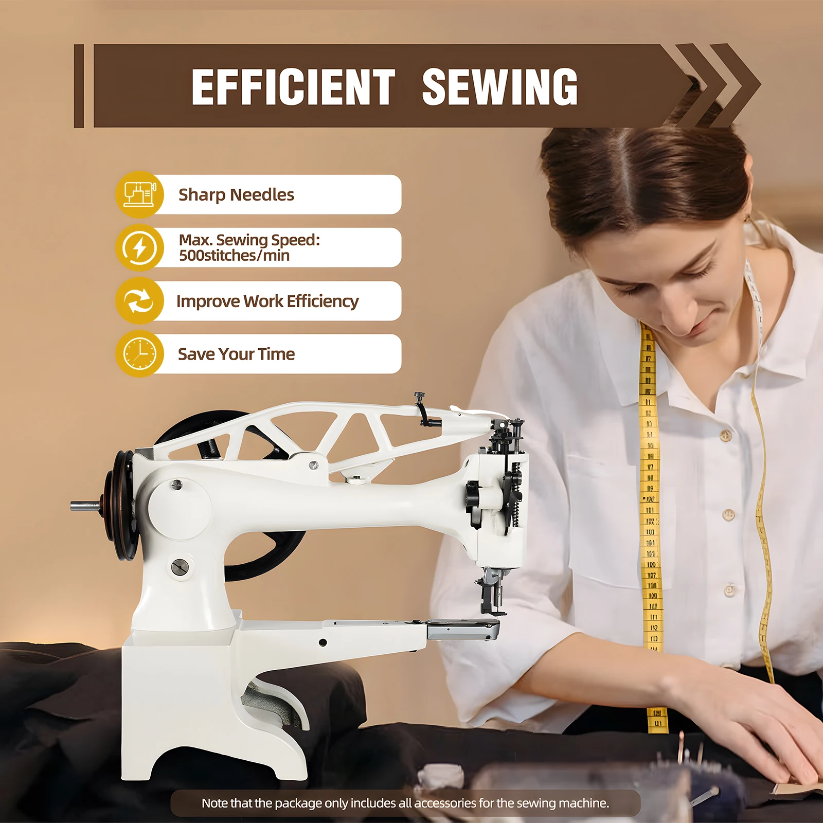 

Heavy Duty Manual Sewing Machine for Shoes & Leather - Cast Iron Build, Supports Nylon, Cotton, Silk Threads for Home Repair