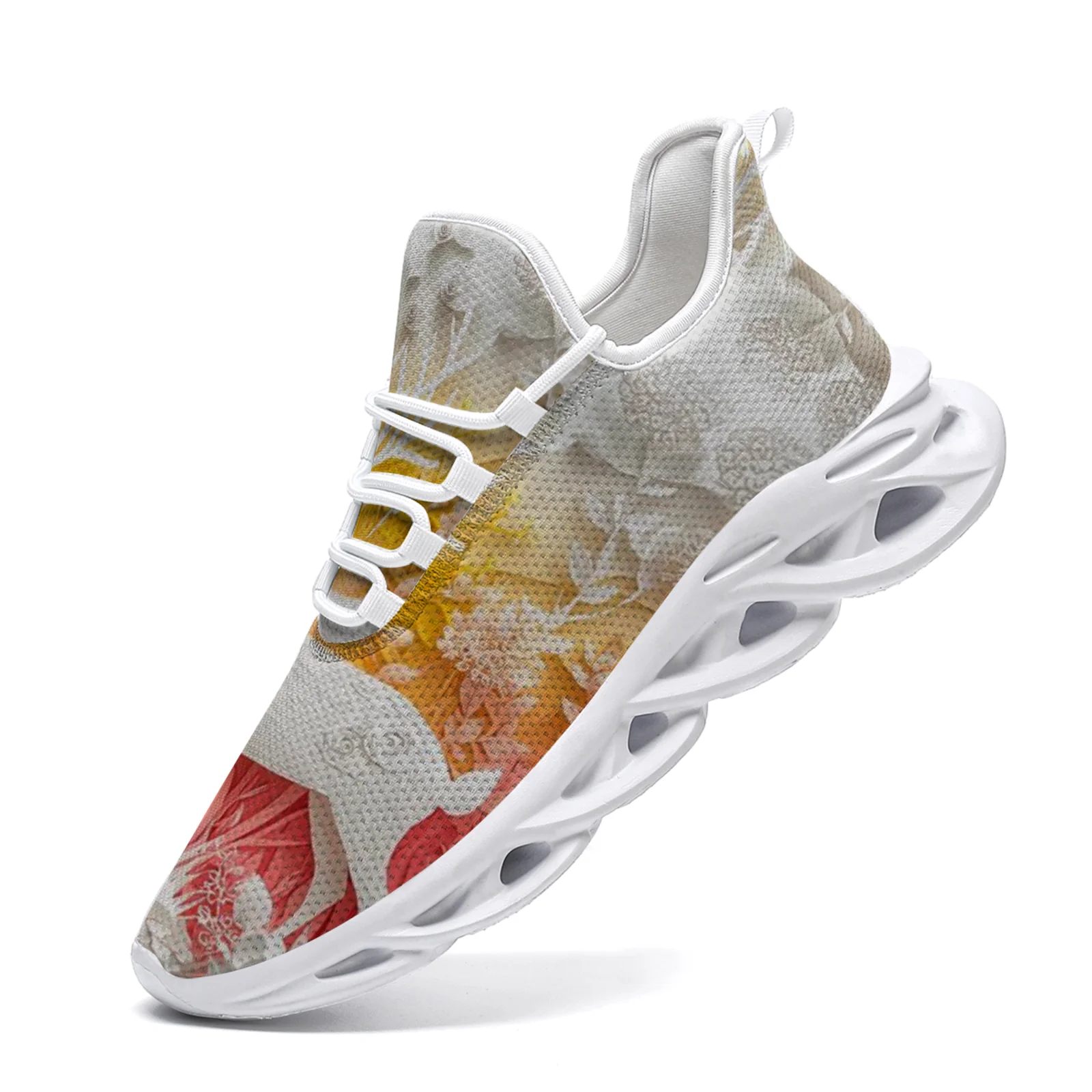 تخصيص تزلف طباعة المرأة أحذية رياضية كاجوال في سن المراهقة الفتيات خفيفة الوزن المشي احذية الجري شبكة الدانتيل متابعة الأحذية EUR36-48