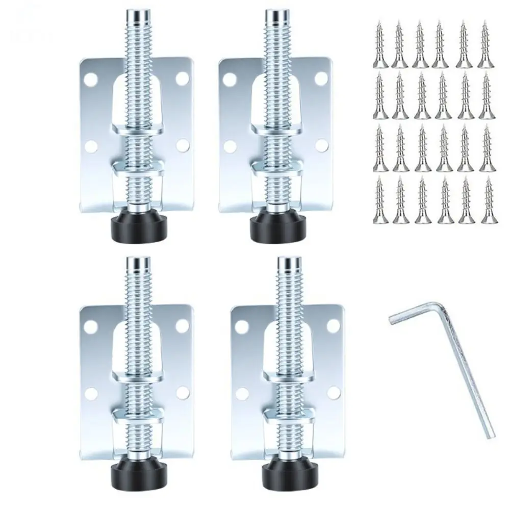 4pcs Adjustable Height Furniture Leveling Feet L Shape Anti-slip Furniture Leveler Legs Versatile Non-Scratch Chair Side Bracket