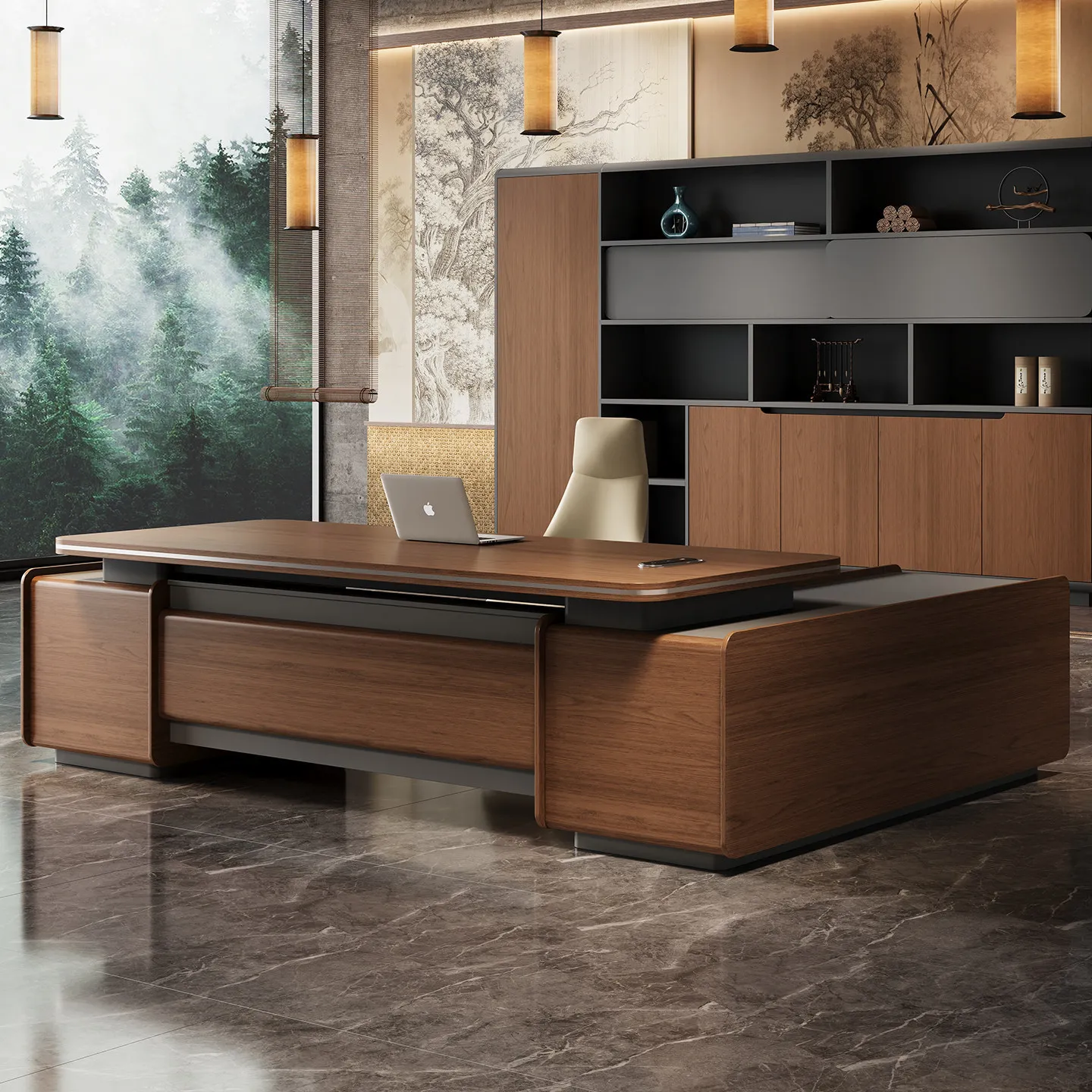 Boss desk simple modern office furniture president table and chair combination light luxury