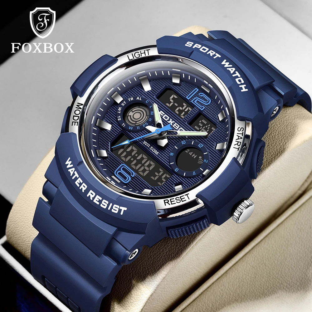 LIGE New Men's Sports Digital Electronic Watch Men Full Function World Time LED Auto Hand Lifting Lamp Waterproof Watch For Men