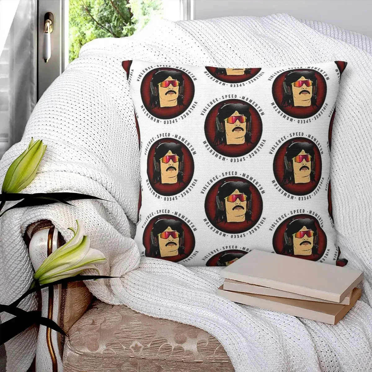 Dr Disrespect Square Pillowcase Pillow Cover Polyester Cushion Decor Comfort Throw Pillow for Home Car