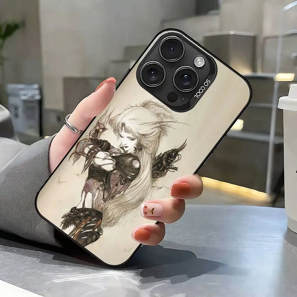 Art W-Yoshitaka A-Amano Phone Case For IPhone 17 16 15 14 13 12 11 Pro Max Plus Color Shockproof Back Silver Cover