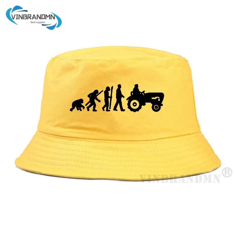 Evolution Of Tractor Baseball Caps Men Fashion Cool Cotton Adjustable Summer Outdoor Farmer Hats Women Unisex Fishing Bucket hat