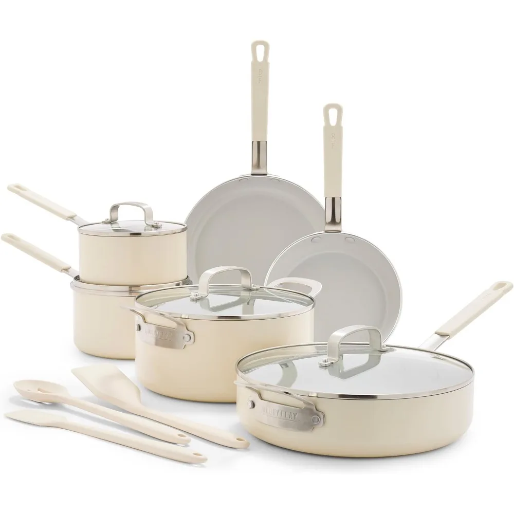 

Bobby Flay Collection by GreenPan: 13-Piece Diamond Ceramic Nonstick Cookware Set, PFAS-Free, Induction Ready, Easy to Clean