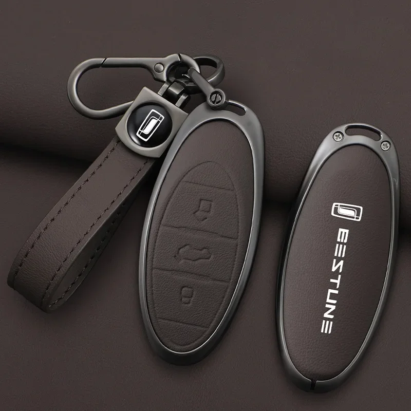 Zinc Alloy Car Key Cover Smart Remote Fobs Key Case Protector Holder For FAW Besturn T77 Pro B70 T99 T55 T33 Auto Accessories