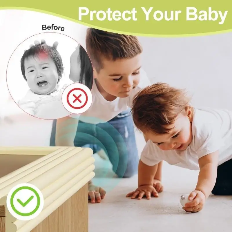 @*Soft Thick W Shaped Baby Safety Edge Bumper Strip High Elastic Cushion for Home Table Edge Corner Guard