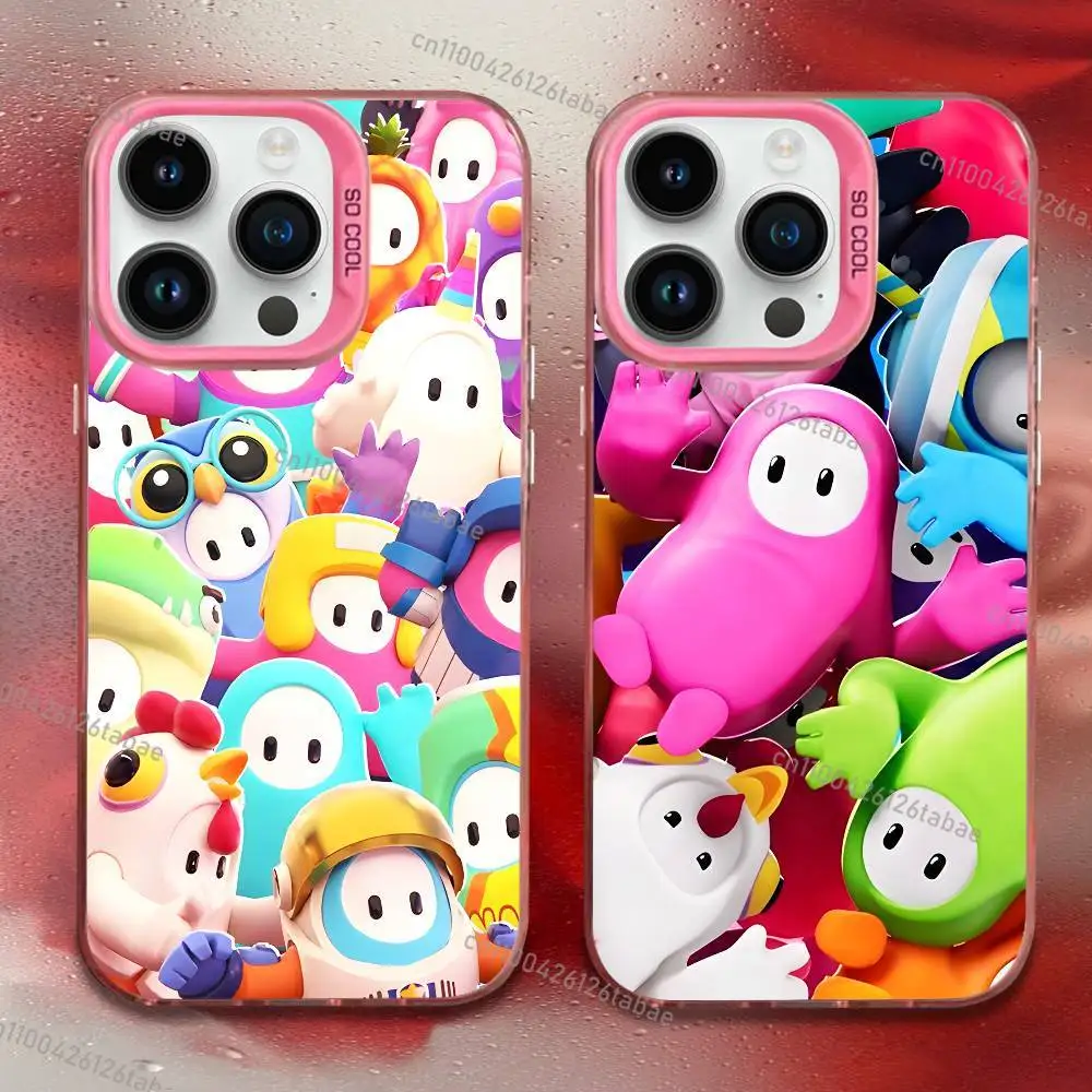 F-Fall G-Guys Game Phone Case For iPhone 17,16,15,14,13,12,11,Mini,Pro,E,MAX Pink Candy Matte Shockproof Cover