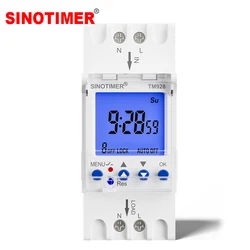 1 Second to 168 Hours Programmable Electronic Time Clock 16A 30A 110V 220V Big LCD Backlight Display Timer with Lock Function