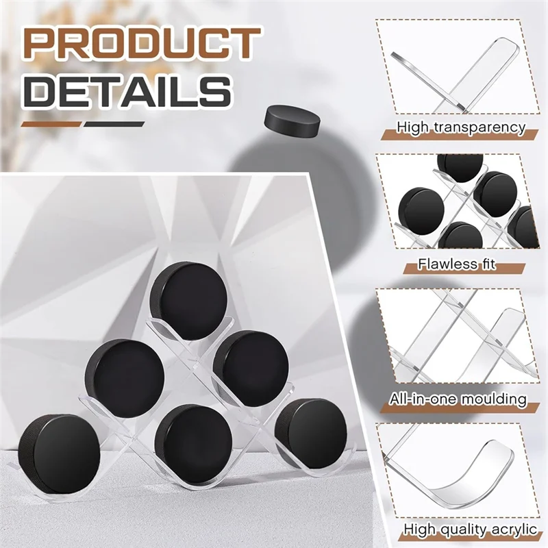 CQMF-Hockey Puck Display Holder Stand Cases Auto-Graphic Sports Games For Collectors Gift For Hockey Enthusiasts