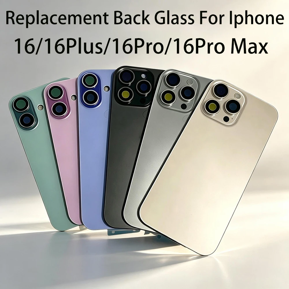 Back Glass Replacement Part For iPhone 16 16 Plus 16 Pro 16 Pro Max, Rear Panel With Magnet Ring & Brackets
