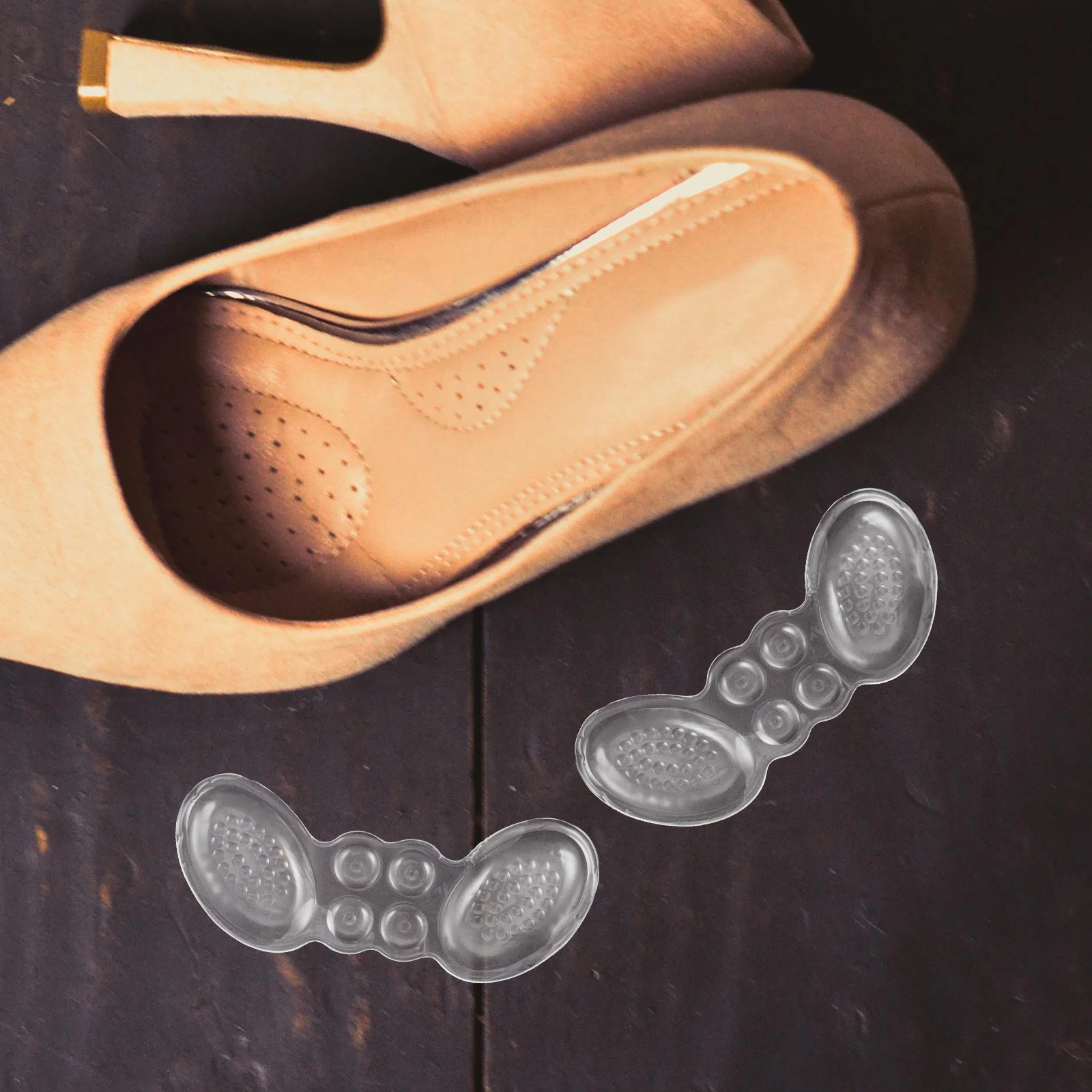 

4pcs Anti-Slip Pads Wear-Resistant Cushions Replaceable Adhesive Stickers Shoe Grips Comfortable Inserts Foot Supplies For