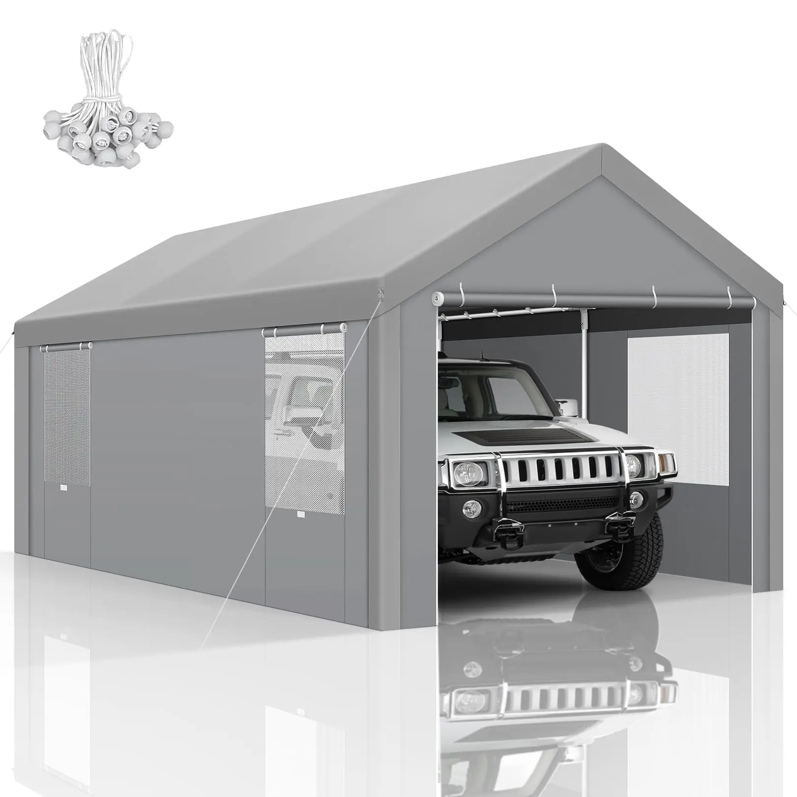 10x20 FT Heavy Duty Carport with Galvanized Frame