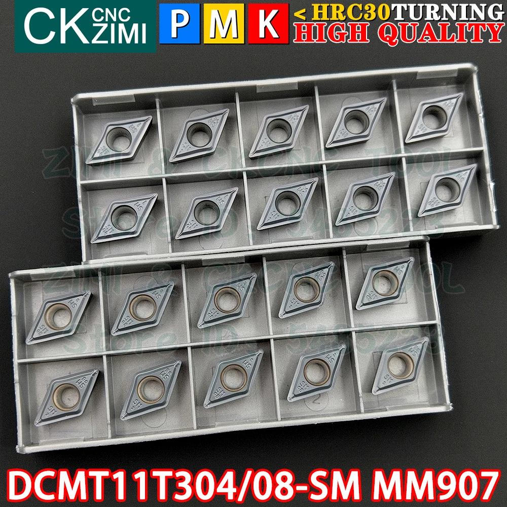 DCMT11T304-SM MM907 DCMT11T308-SM MM907 Carbide Inserts External Internal Turning Inserts Tools DCMT CNC Metal Lathe Cutter Tool