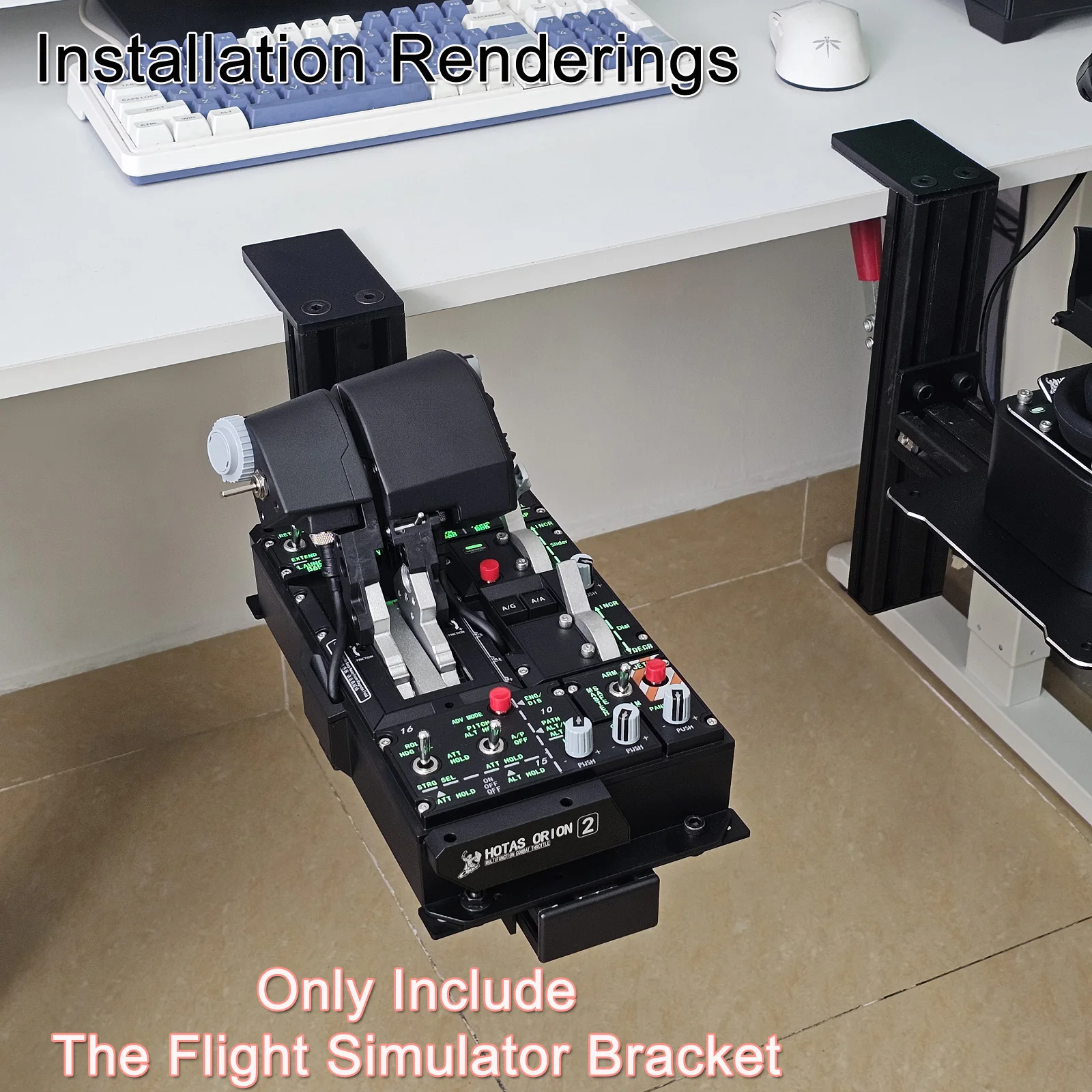 Flugsimulator Joystick THROTTLE STICK Desktop-Montagehalterung für Logitech X56 X55 X52 Thrustmaster T16000M TCA VKB WINWING – Detail 24