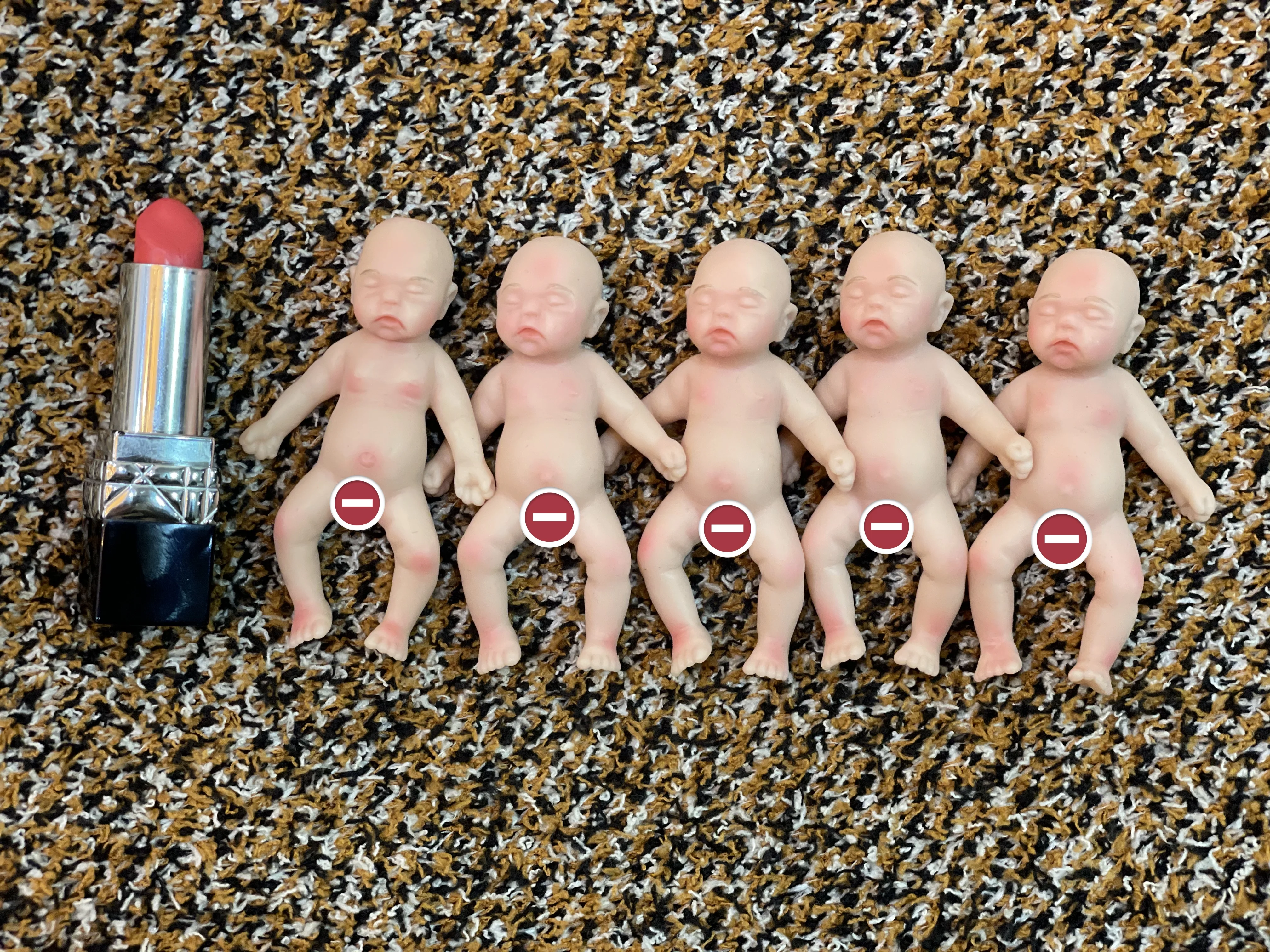 Painted/Unpainted 8CM Full Solid Silicone Bebe Reborn Dolls Handmade Cute Boys And Girls Reborn Silicone Dolls реборн мальчик