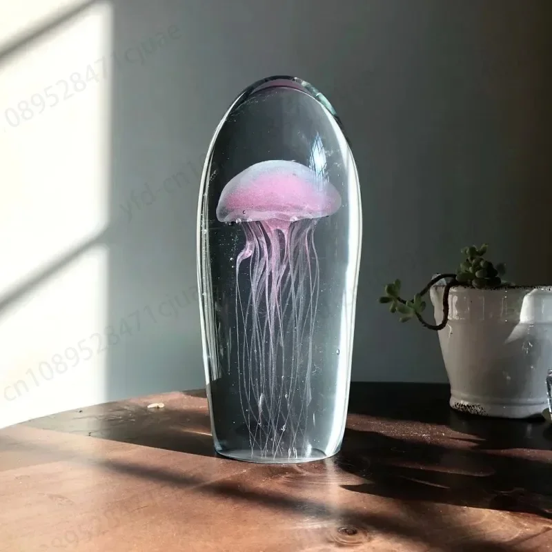 Glass Nordic Mediterranean Soft Furnishings Home Ornaments Light Luxury Home Decoration Crystal Luminous Jellyfish