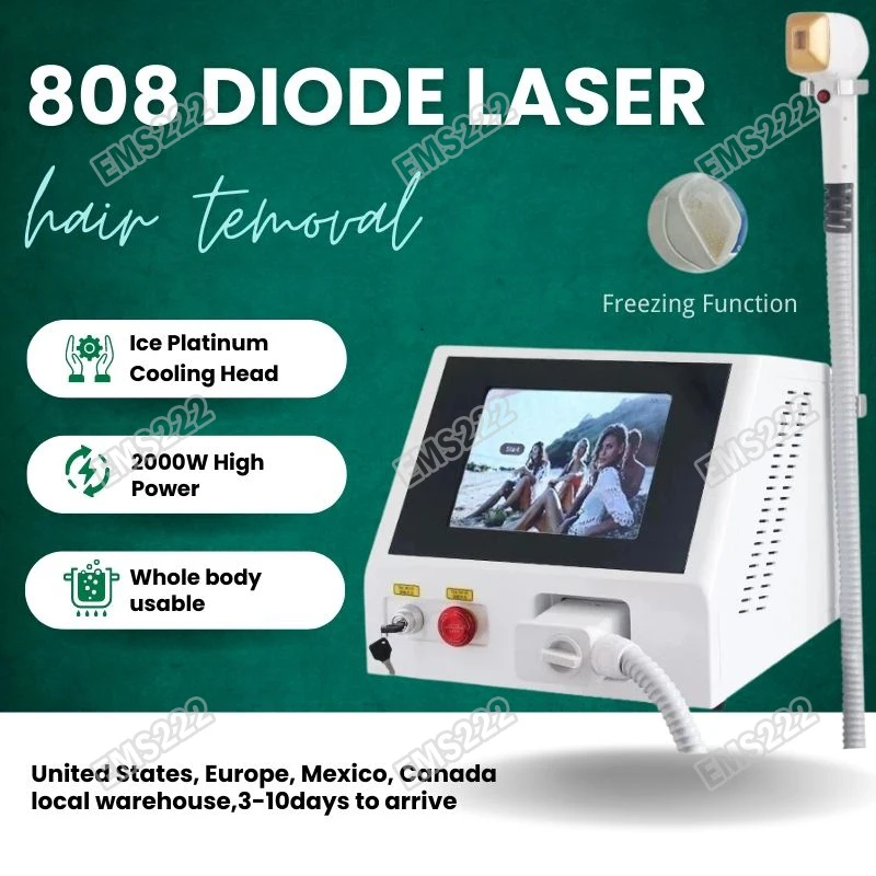 

Powerful 3500W White Laser Diode Hair Removal Device Professional Alexandrite 808nm Lazer Epilator 755nm 1064nm Ice cooling CE