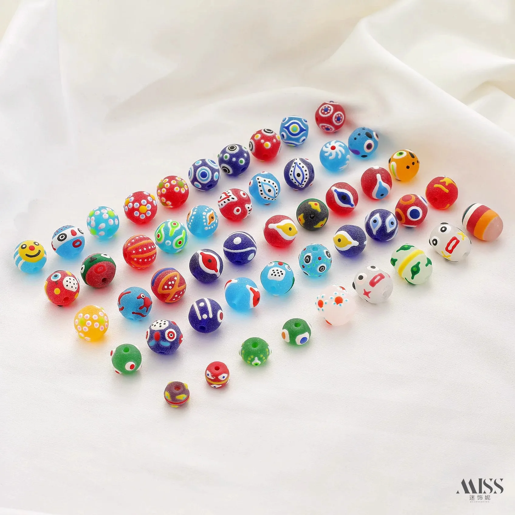 

Nepal Hand-painted Glass Beads, African Trade Beads, Painted Loose Spacer Beads, DIY Bracelet Jewelry Making Accessories