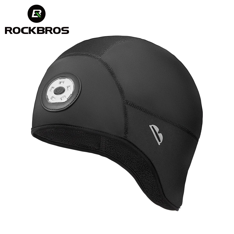 

ROCKBROS Winter Cycling Hat With Light USB Rechargeable Thermal Keep Warm Balaclava Hood Men Outdoor Sports Ski MTB Bicycle Cap