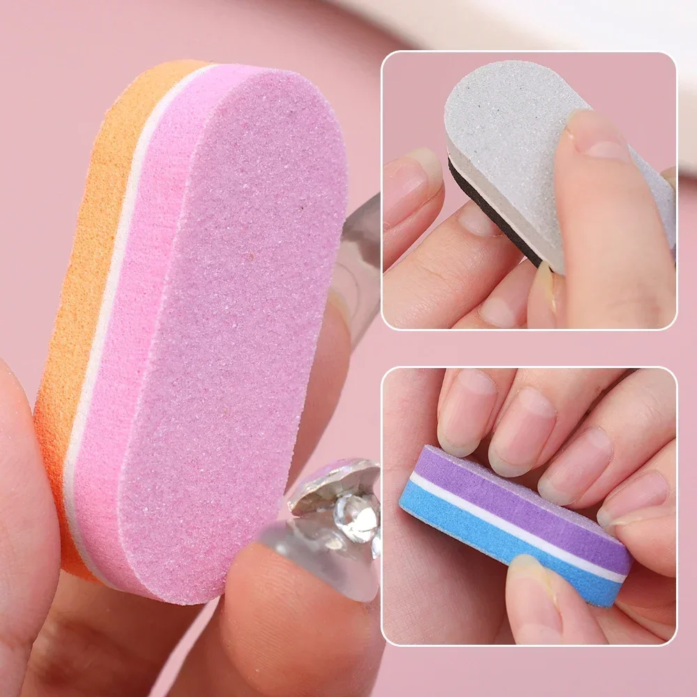 Mini lixa de unha esponja, acessórios profissionais de manicure, dupla face, lixamento, superfície da areia, ferramenta para diy